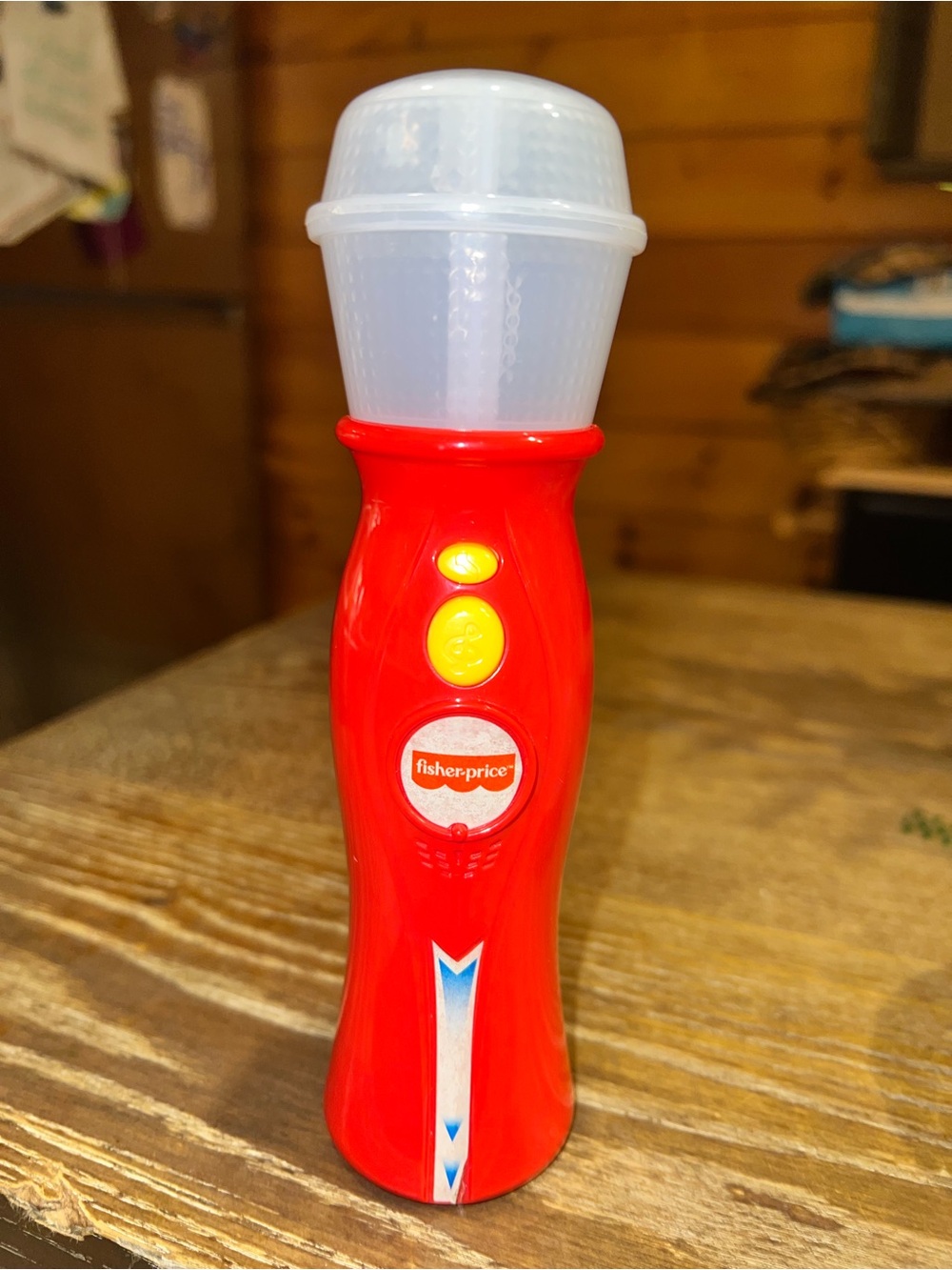 Fisher-Price Red and Yellow Light-Up Kids Microphone Toy